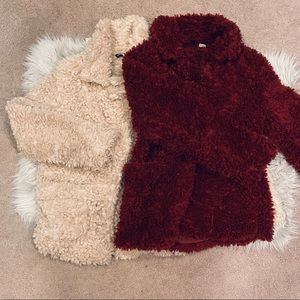 NWOT Pair of Fluffy Faux Fur Fall Jackets
